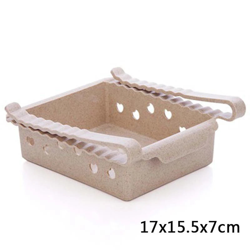 Hanging Plastic Refrigerator Clapboard Storage Rack Kitchen Supplies null