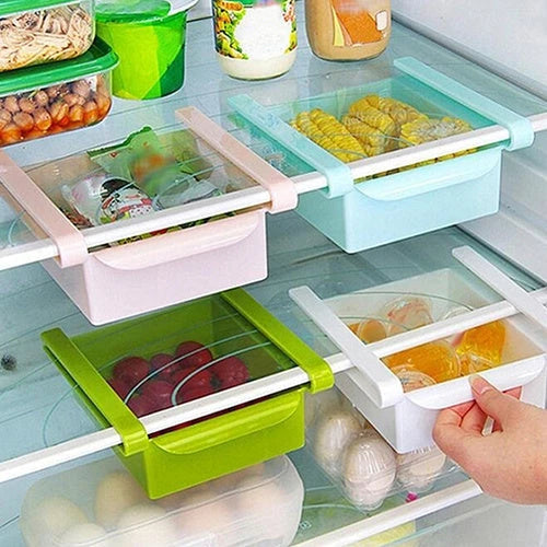 Hanging Plastic Refrigerator Clapboard Storage Rack Kitchen Supplies null