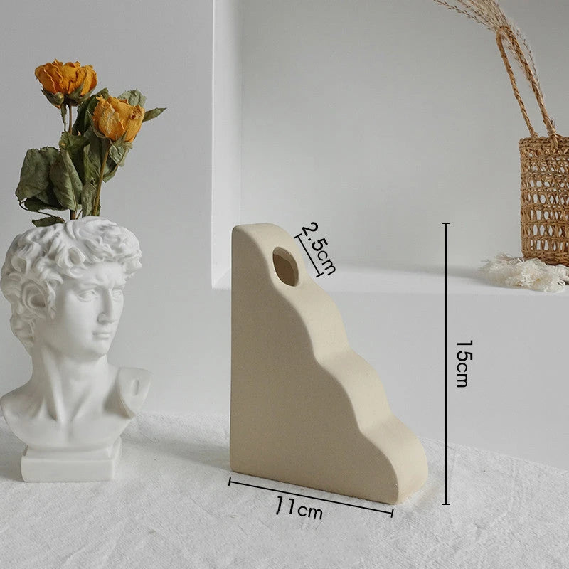 Simplicity Ceramic Vase Dry Flower Arrangement Home Decoration Ornament Living Room Display Art Vases null