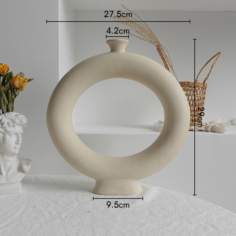 Simplicity Ceramic Vase Dry Flower Arrangement Home Decoration Ornament Living Room Display Art Vases null