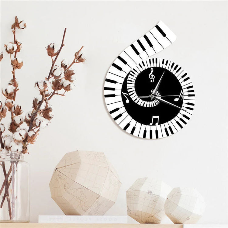 Decoration Wall Clock Treble Clef Piano Keyboard Musical Notes Irregular Decoration Clock Wall Clock Cross-border null