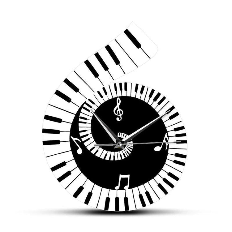 Decoration Wall Clock Treble Clef Piano Keyboard Musical Notes Irregular Decoration Clock Wall Clock Cross-border null