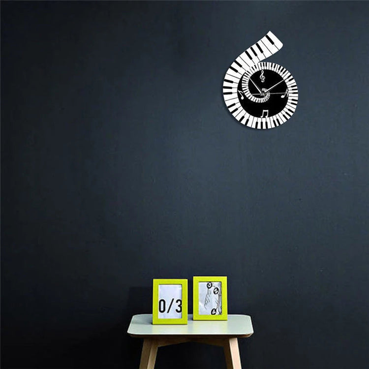 Decoration Wall Clock Treble Clef Piano Keyboard Musical Notes Irregular Decoration Clock Wall Clock Cross-border null