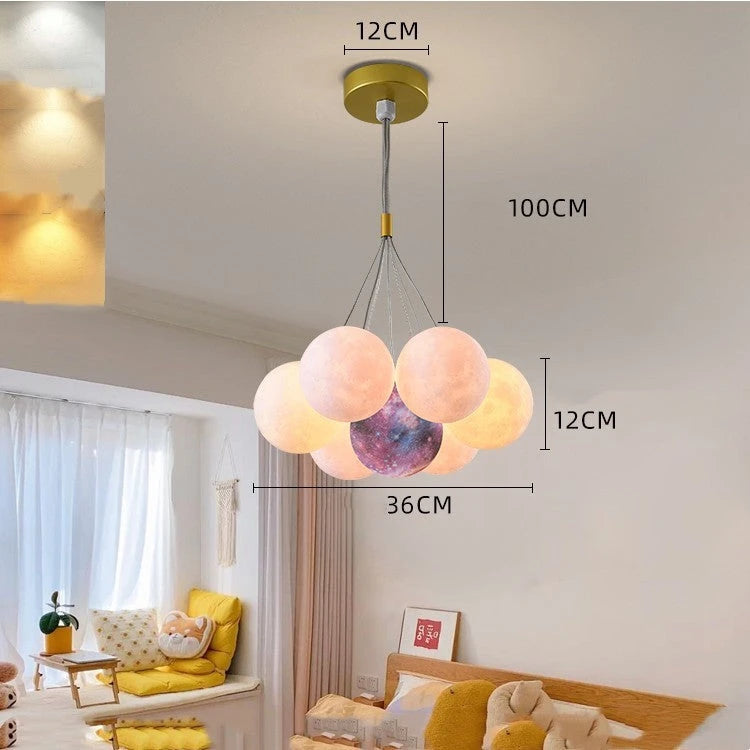 Bedroom Chandelier Nordic Lamps Creative Moon Bubble Lights null