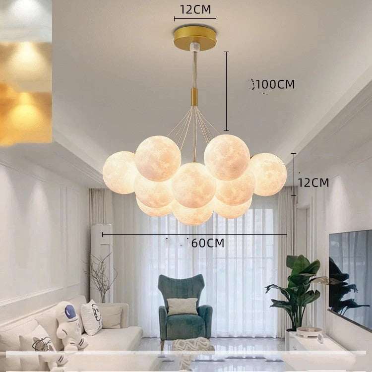 Bedroom Chandelier Nordic Lamps Creative Moon Bubble Lights null
