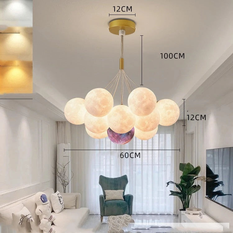 Bedroom Chandelier Nordic Lamps Creative Moon Bubble Lights null
