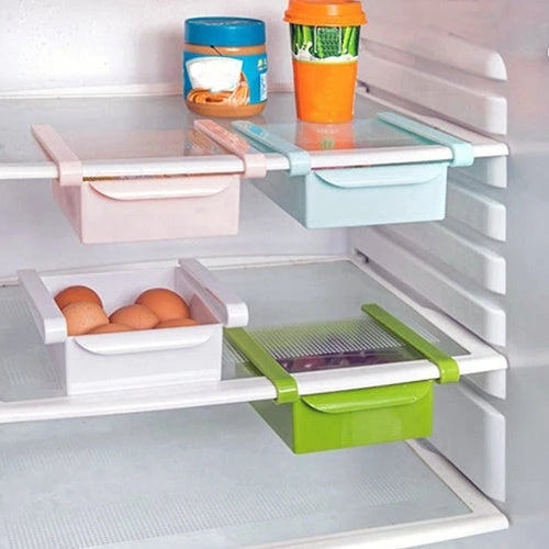 Hanging Plastic Refrigerator Clapboard Storage Rack Kitchen Supplies null