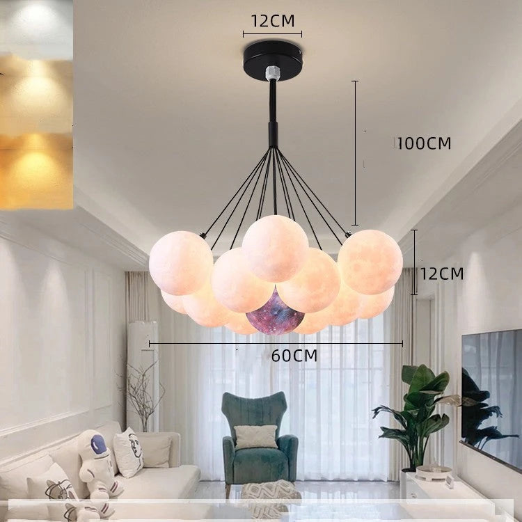 Bedroom Chandelier Nordic Lamps Creative Moon Bubble Lights null