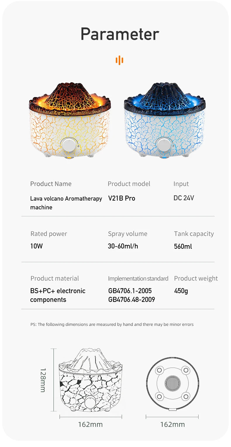 New Creative Volcano Humidifier Aromatherapy Machine Spray Jellyfish Air Flame Humidifier Diffuser null