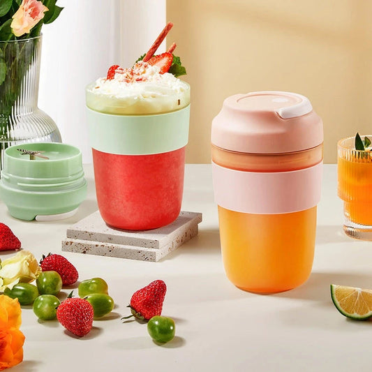 Portable Blender Juicer Cup Rechargeable With 4 Blades For Shakes And Smoothies Maker 400ml Fresh Fruit Mixer Juicer Cup null