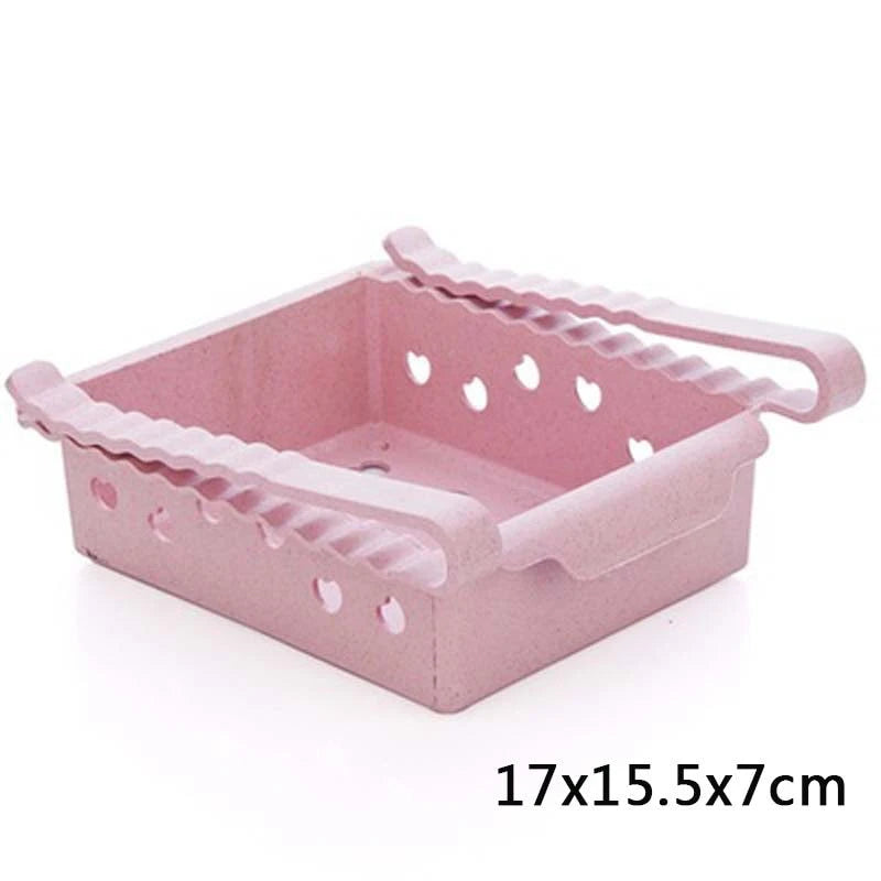 Hanging Plastic Refrigerator Clapboard Storage Rack Kitchen Supplies null