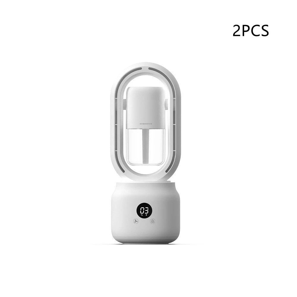 Summer Water Cooled Spray Mist Electric Fan USB Rechargeable Portable Wireless Air Humidifier Bladeless Ventilator Table Fan null