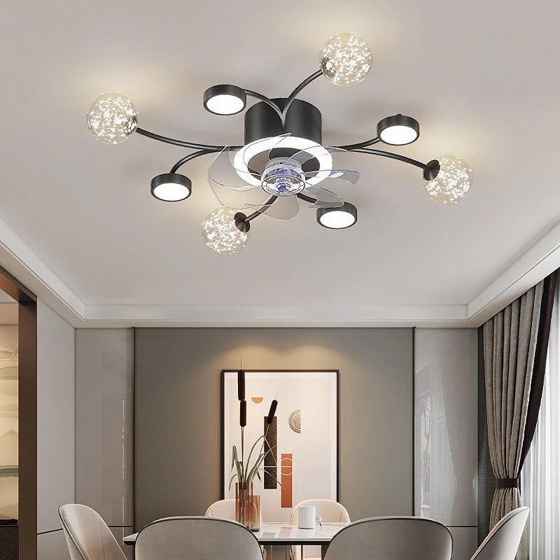 Modern Smart Bedroom Ceiling Fan Lamp null