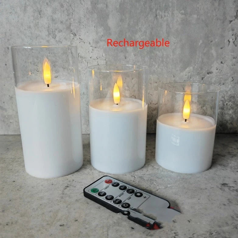 Electroplated Glass LED Electronic Candle Lights Wholesale Rechargeable null