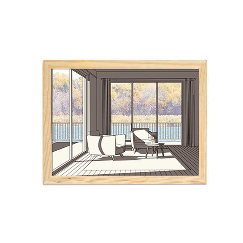 Illuminated Picture LED Decorative Light Painting Bedside Picture Style Creative Modern Simulate Sunshine Drawing Night Light Gift null