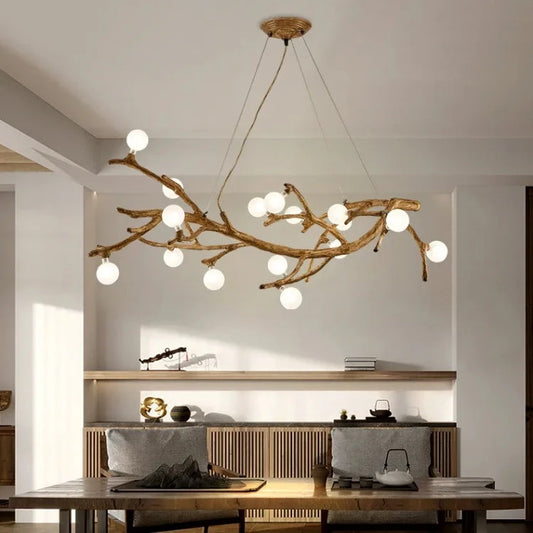 Restaurant Chandelier Decorative Tree Branch Lights Zen Japanese Wabi-sabi Wind Lamps null