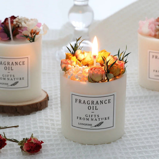 Dried Flowers Decor Romantic Candles null