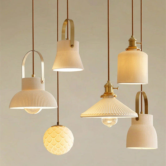 Nordic Japanese Simple Creative Light-transmitting Porcelain Chandelier null