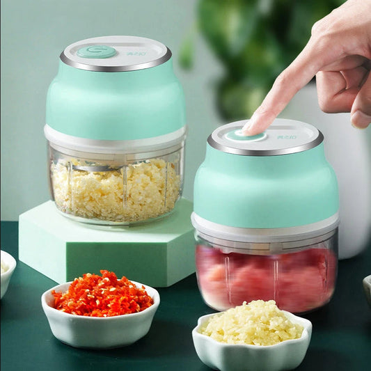 Portable Electric Mini Garlic Cutter Masher Vegetable Fruit Meat Food Chopper Grinder null