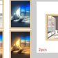 Illuminated Picture LED Decorative Light Painting Bedside Picture Style Creative Modern Simulate Sunshine Drawing Night Light Gift null