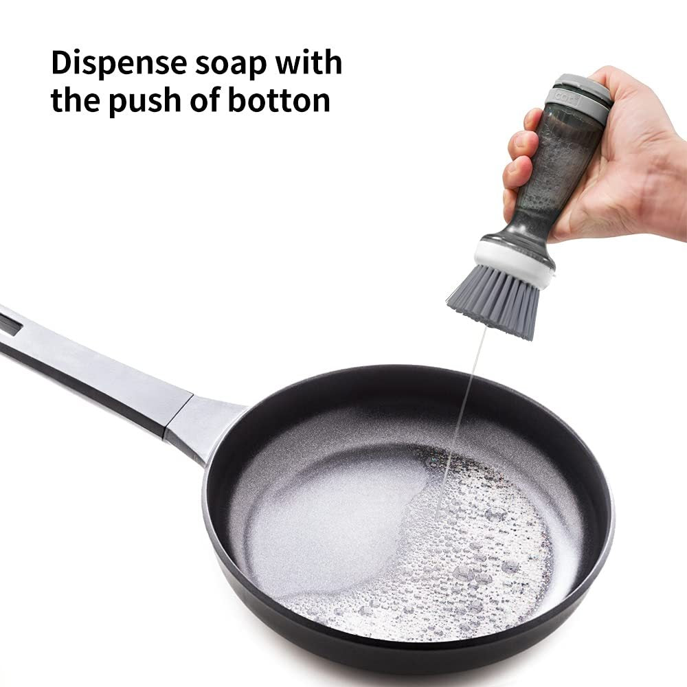 Pot Brush Dish Brush Dish Scrub Brush With Soap Dispenser For Dishes Kitchen Sink Pot Pan null