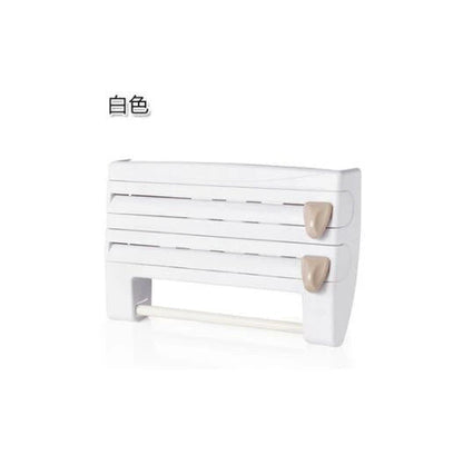 4-In-1 Kitchen Roll Holder Dispenser Kitchen Foil Film Wrap Tissue Paper 4 IN 1 Kitchen Roll Holder Dispenser null