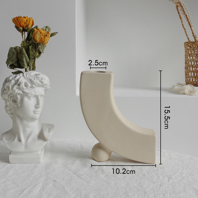 Simplicity Ceramic Vase Dry Flower Arrangement Home Decoration Ornament Living Room Display Art Vases null