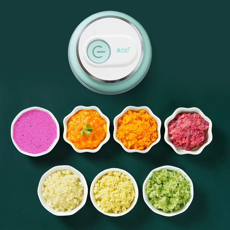 Portable Electric Mini Garlic Cutter Masher Vegetable Fruit Meat Food Chopper Grinder null