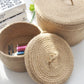 Japanese Style Linen Table Top Sundries Storage Basket null