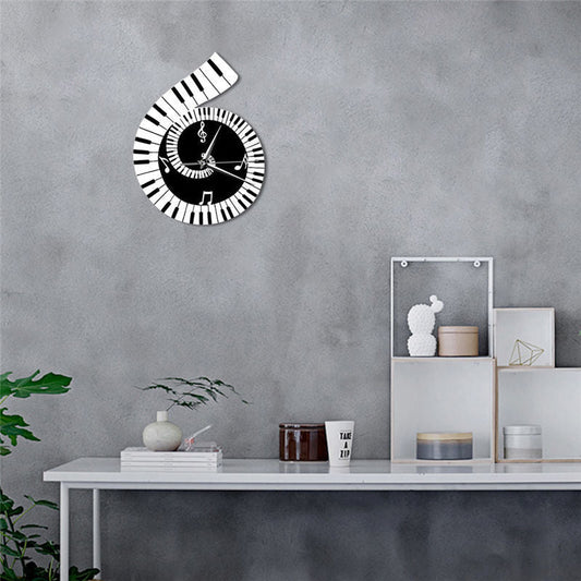 Decoration Wall Clock Treble Clef Piano Keyboard Musical Notes Irregular Decoration Clock Wall Clock Cross-border null