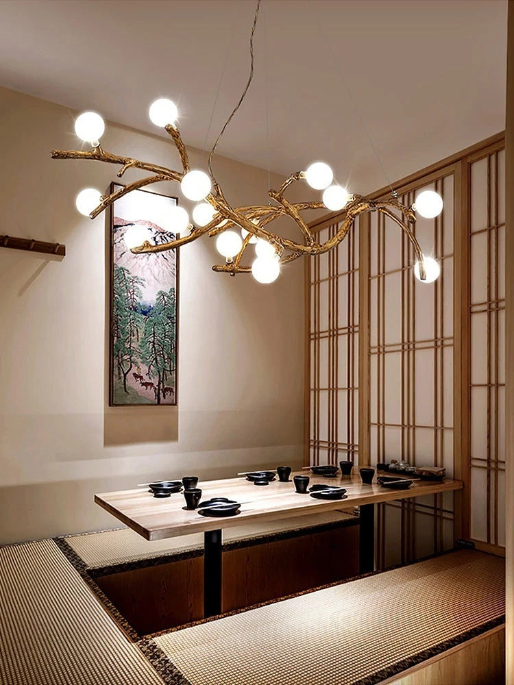 Restaurant Chandelier Decorative Tree Branch Lights Zen Japanese Wabi-sabi Wind Lamps null