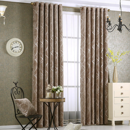 Solid Color Simple Modern Light Luxury Living Room Chenille Blackout Curtains null