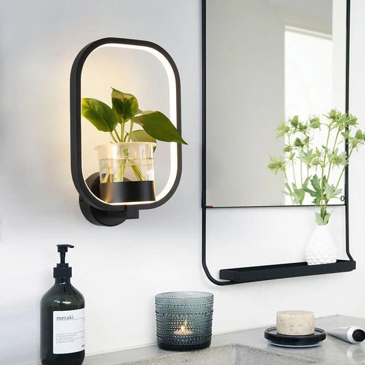 Decorative wall lamp on background wall null