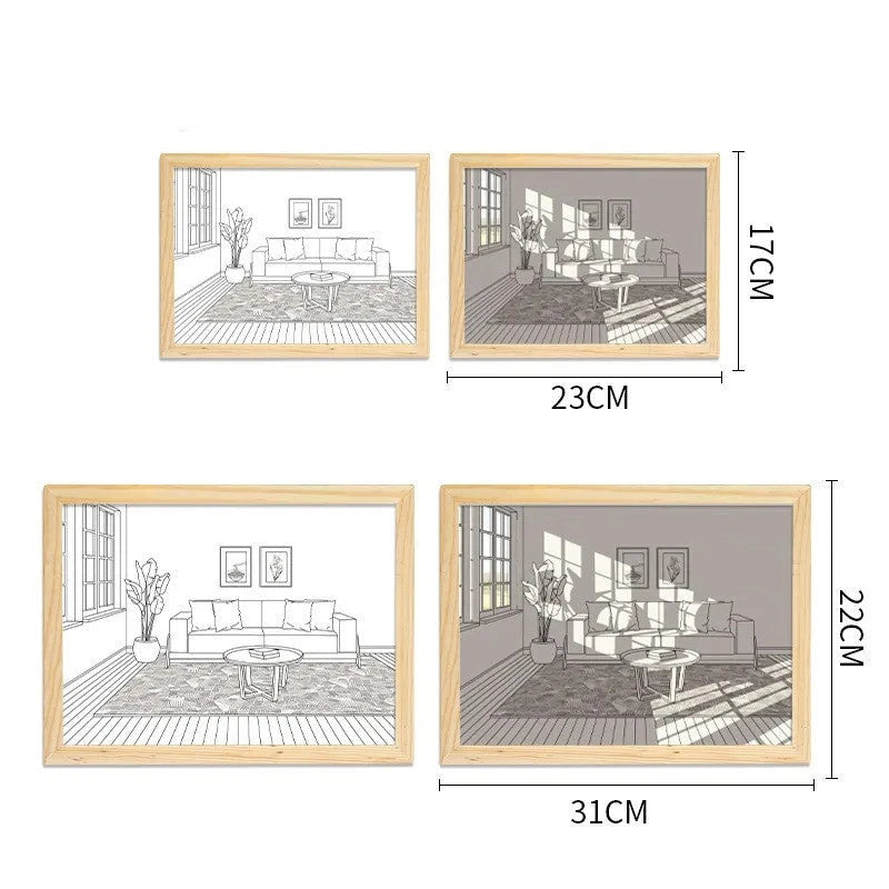 Illuminated Picture LED Decorative Light Painting Bedside Picture Style Creative Modern Simulate Sunshine Drawing Night Light Gift null