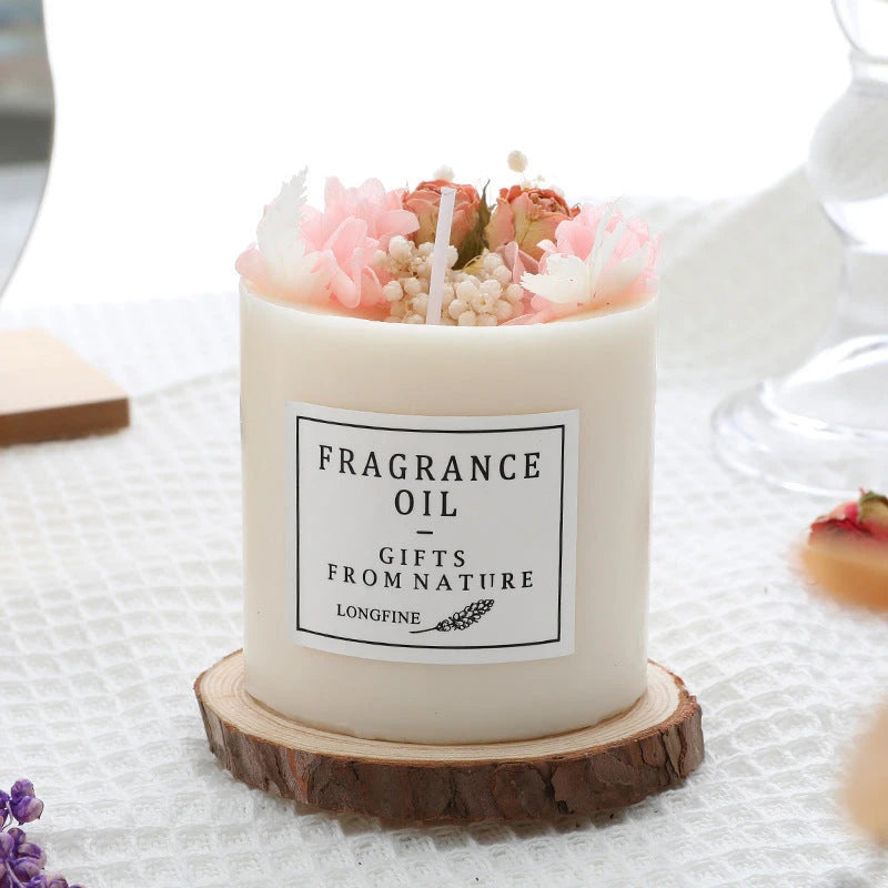 Dried Flowers Decor Romantic Candles null