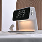 Creative 3 In 1 Bedside Lamp Wireless Charging LCD Screen Alarm Clock  Wireless Phone Charger null