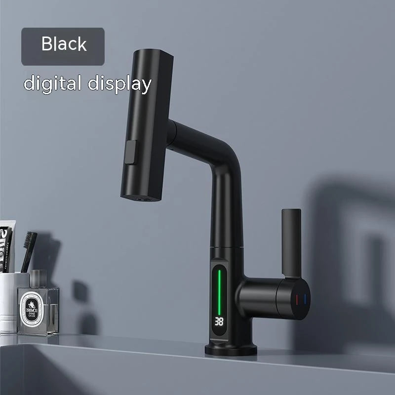 Intelligent Digital Display Faucet Pull-out Basin Faucet Temperature Digital Display Rotation null