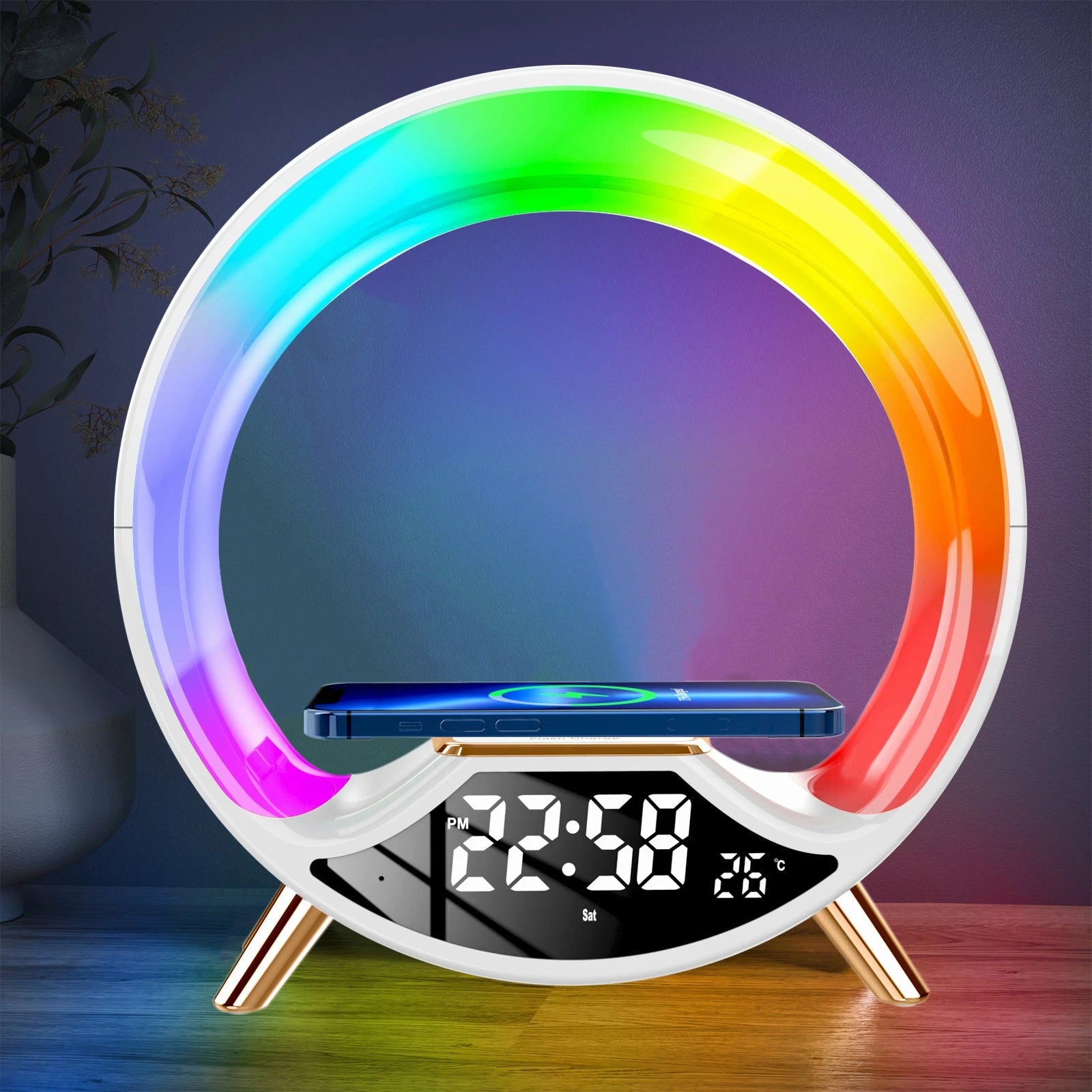 O Light Three In One Wireless Charging Multifunctional Bluetooth Speaker Night Light null