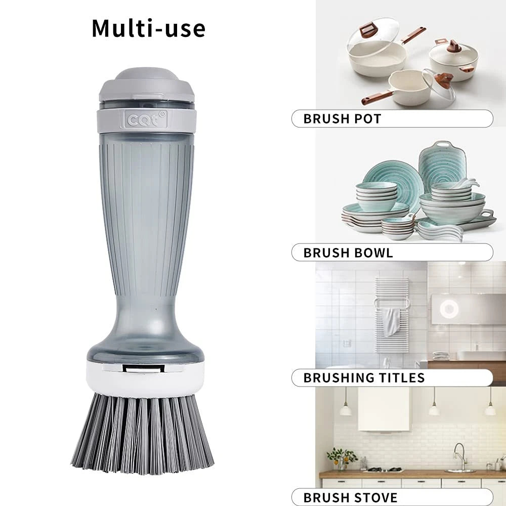 Pot Brush Dish Brush Dish Scrub Brush With Soap Dispenser For Dishes Kitchen Sink Pot Pan null