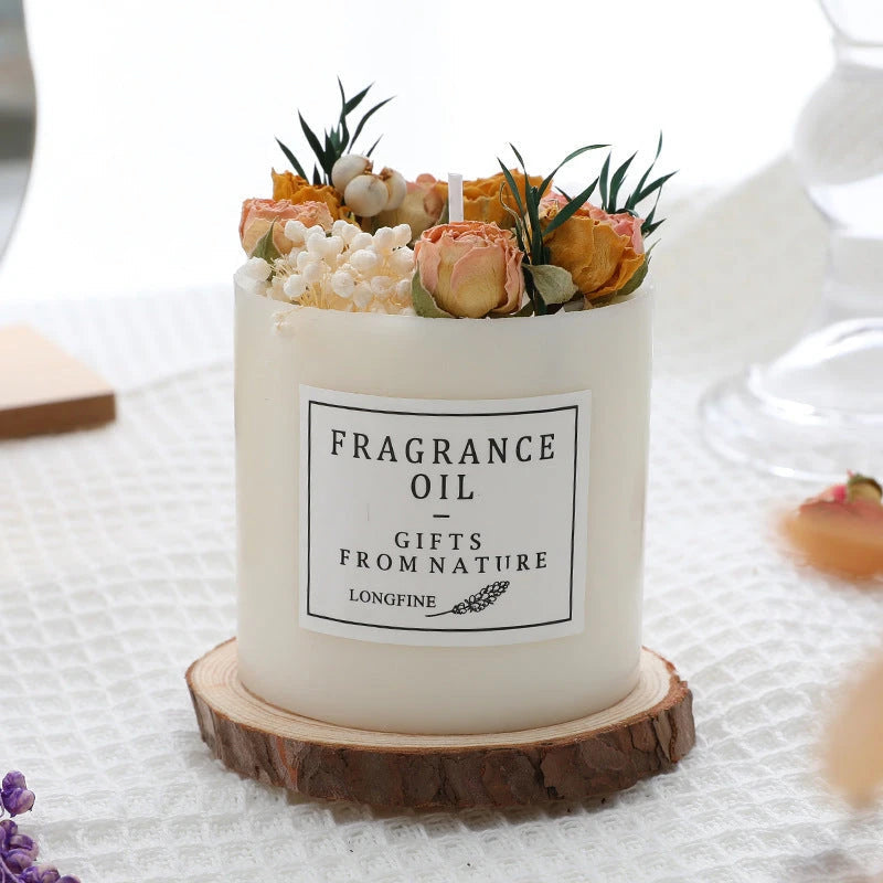 Dried Flowers Decor Romantic Candles null