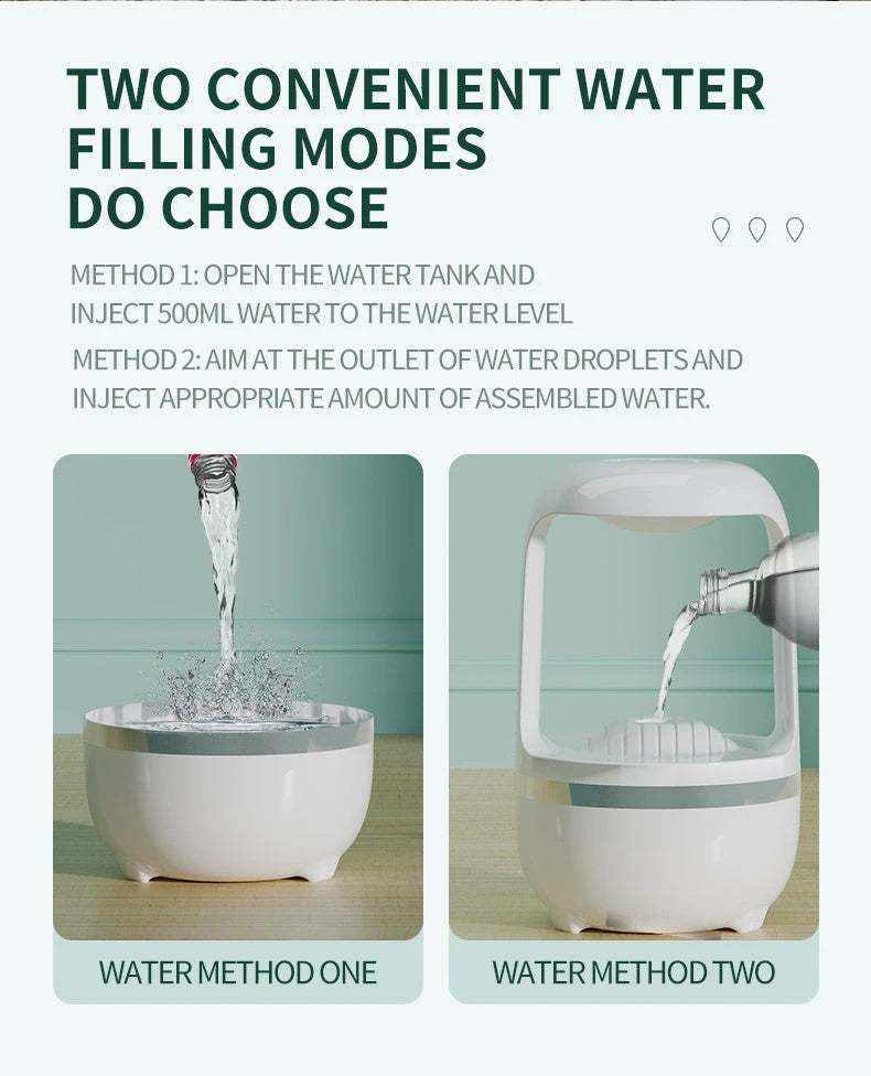 Anti Gravity Humidifier Water Drop Backflow Aromatherapy Machine Large Capacity Office Bedroom Quiet Heavy Fog Household Sprayer null
