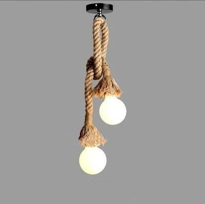 Hemp Rope Chandelier Vintage Industrial Style Bar Restaurant Coffee Clothing Store null