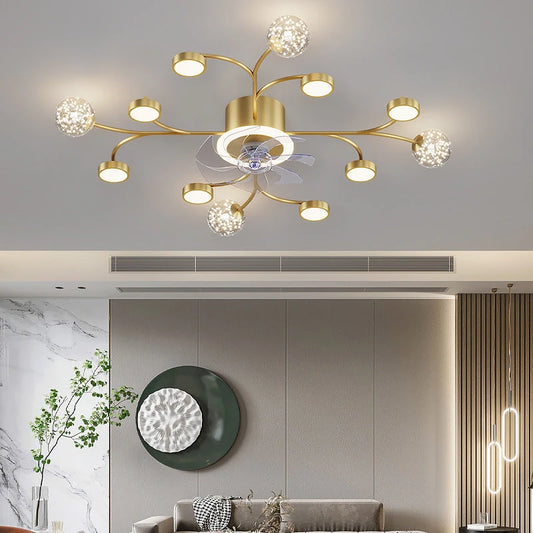 Modern Smart Bedroom Ceiling Fan Lamp null