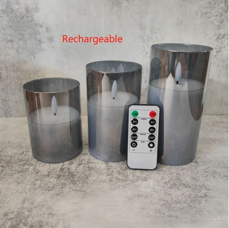 Electroplated Glass LED Electronic Candle Lights Wholesale Rechargeable null