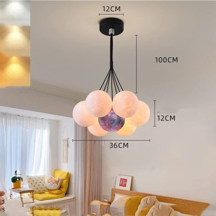 Bedroom Chandelier Nordic Lamps Creative Moon Bubble Lights null