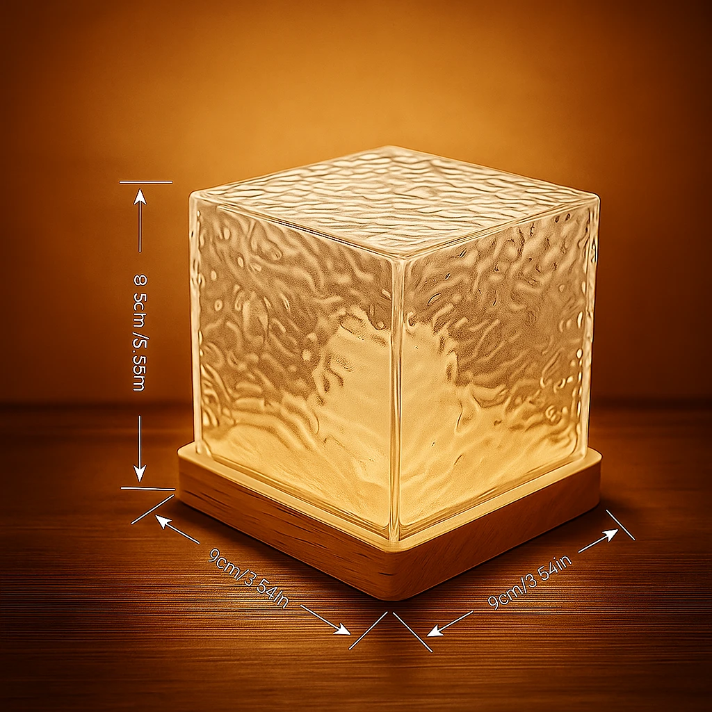 Dynamic Rotating Water Ripple Projector Night Light 3/16 Colors Flame Crystal Lamp for Living Room Study Bedroom Rotating Light Trendy Home Improvements