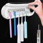 Wall Mounted Toothbrush Holder Smart Toothbrush UV Sterilizer Holder Toothpaste Dispenser Squeezer For Bathroom Accessories null