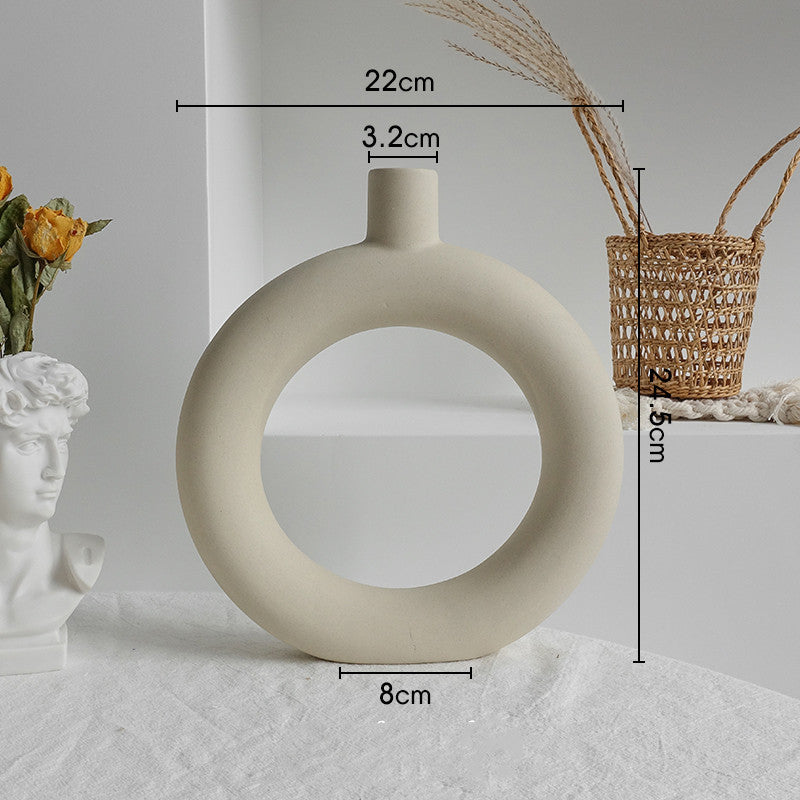 Simplicity Ceramic Vase Dry Flower Arrangement Home Decoration Ornament Living Room Display Art Vases null