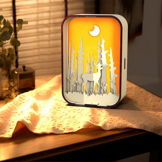 Woodcarving Light Creative Gift Minimalist Bedside Night Light Decoration Desktop Decoration Birthday Gift null