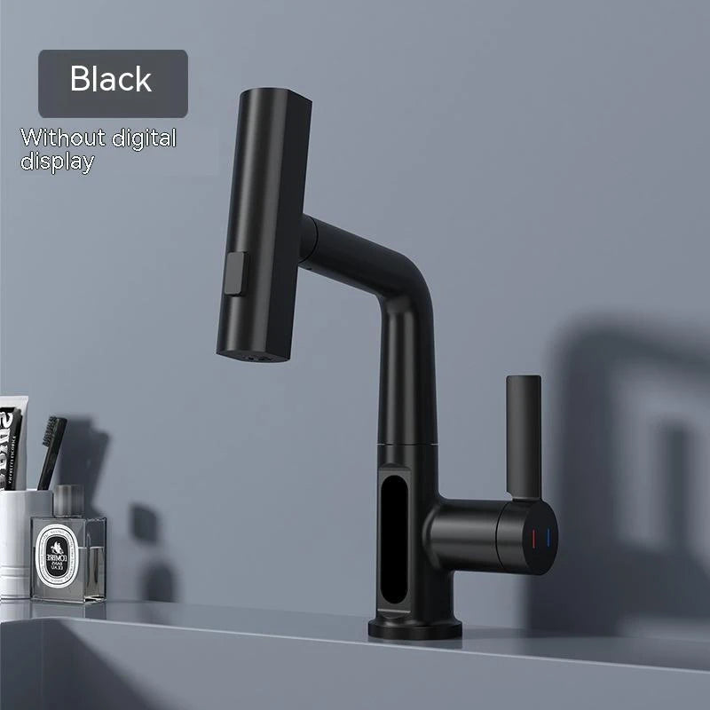 Intelligent Digital Display Faucet Pull-out Basin Faucet Temperature Digital Display Rotation null